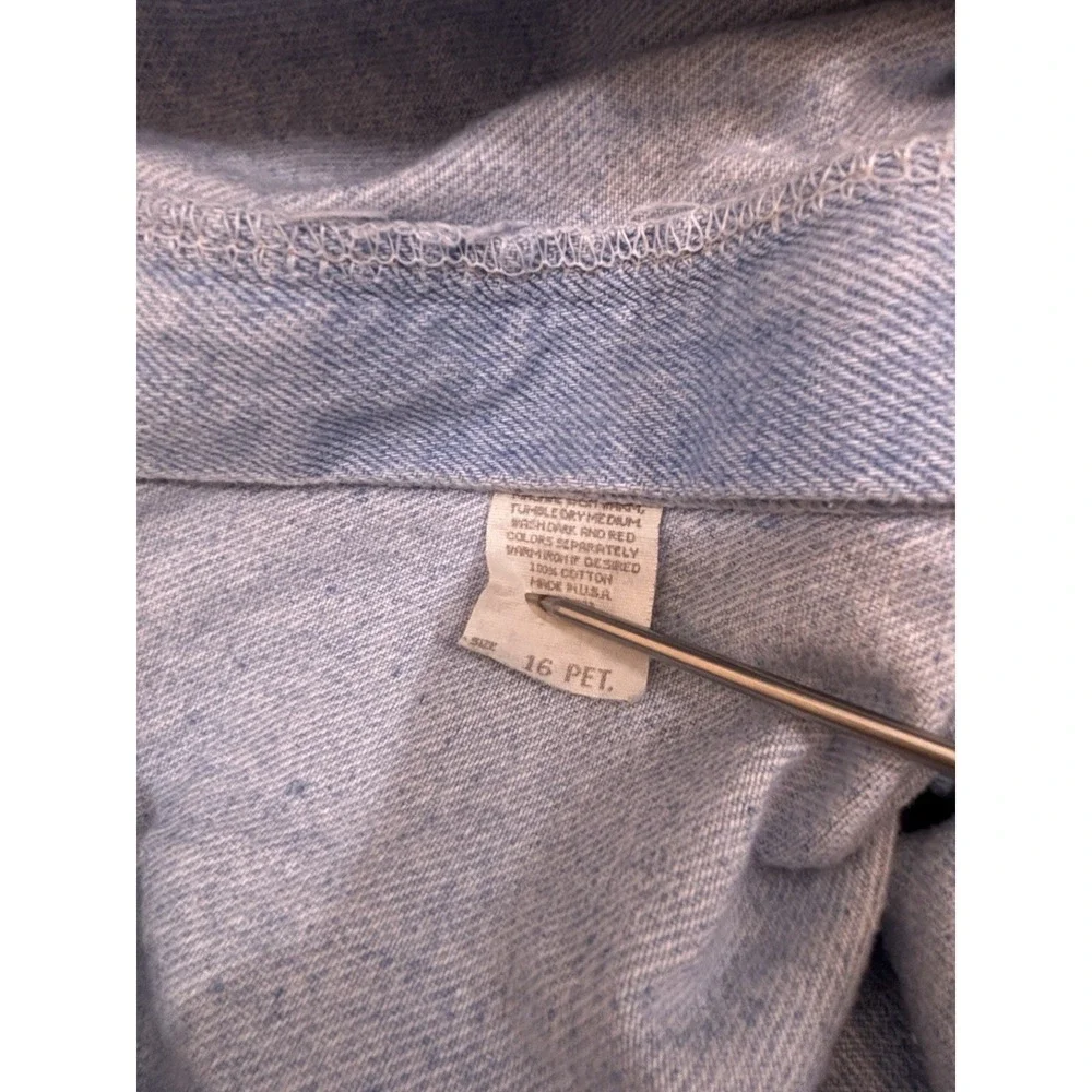 Vintage Lee Jeans Women's 16 Petite Blue Stone Wash High Rise Mom Jeans